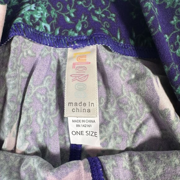 LuLaRoe GOAT DEER COW Purple Pink White Woodlands Green Forest Leggings One Size - Picture 3 of 6